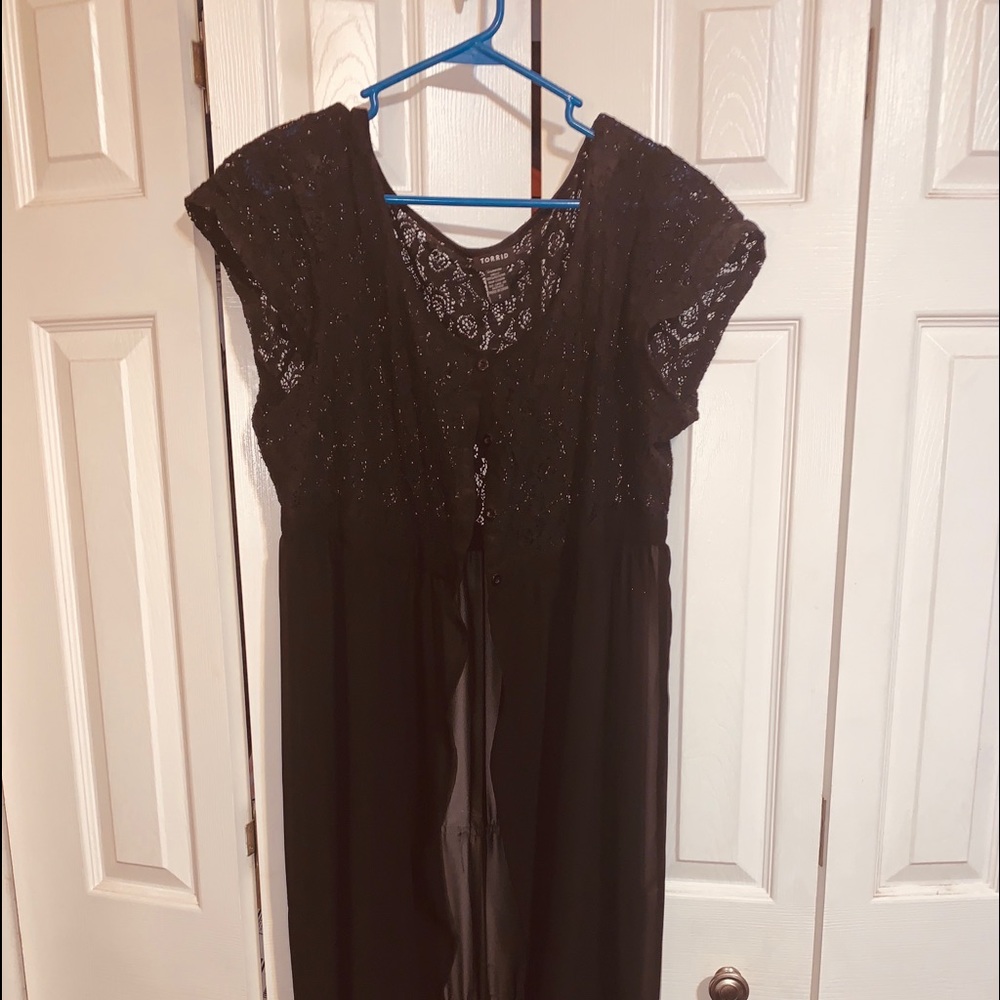 Torrid black mesh top and black sheer Duster - Picture 1 of 4